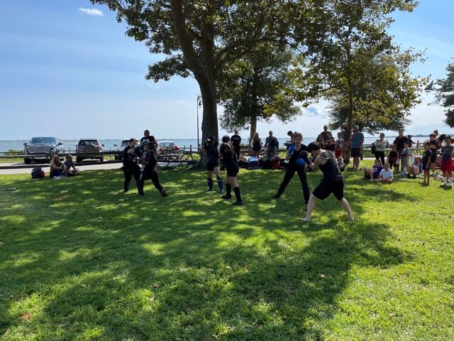 Loggi karate puts on a sparring show at the Good Old Days festival